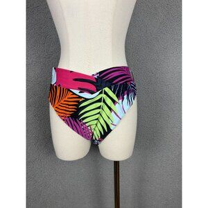 Bar III Women's Palm Prowl High Leg Bikini Bottom Size XL Multicolor NWT's